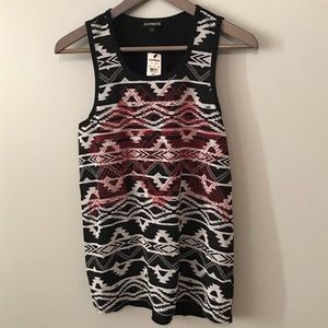 Express Black Aztec Tank Top NWT